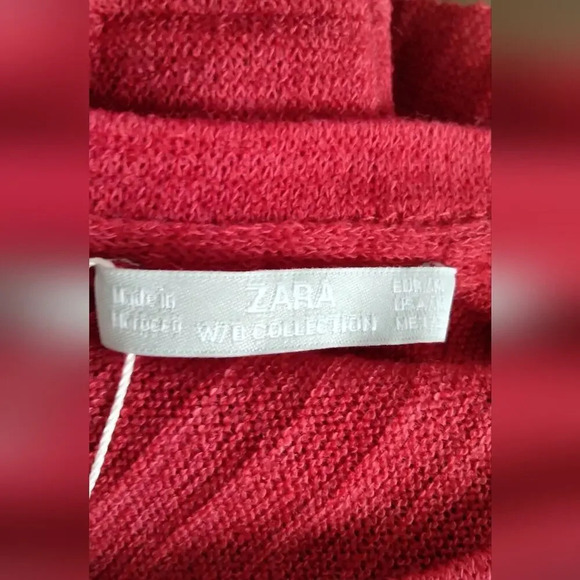 Zara W/B Collection Women's M Red-Wine Dress Cut in a Left Align at the end - Picture 4 of 7